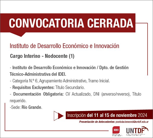 Convocatoria IDEI